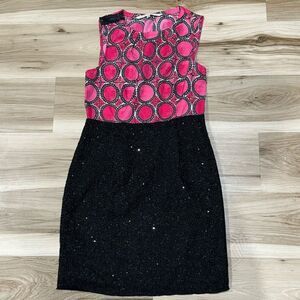 Rachel Rachel Roy Pink Black Glitter Dress Women’s 4